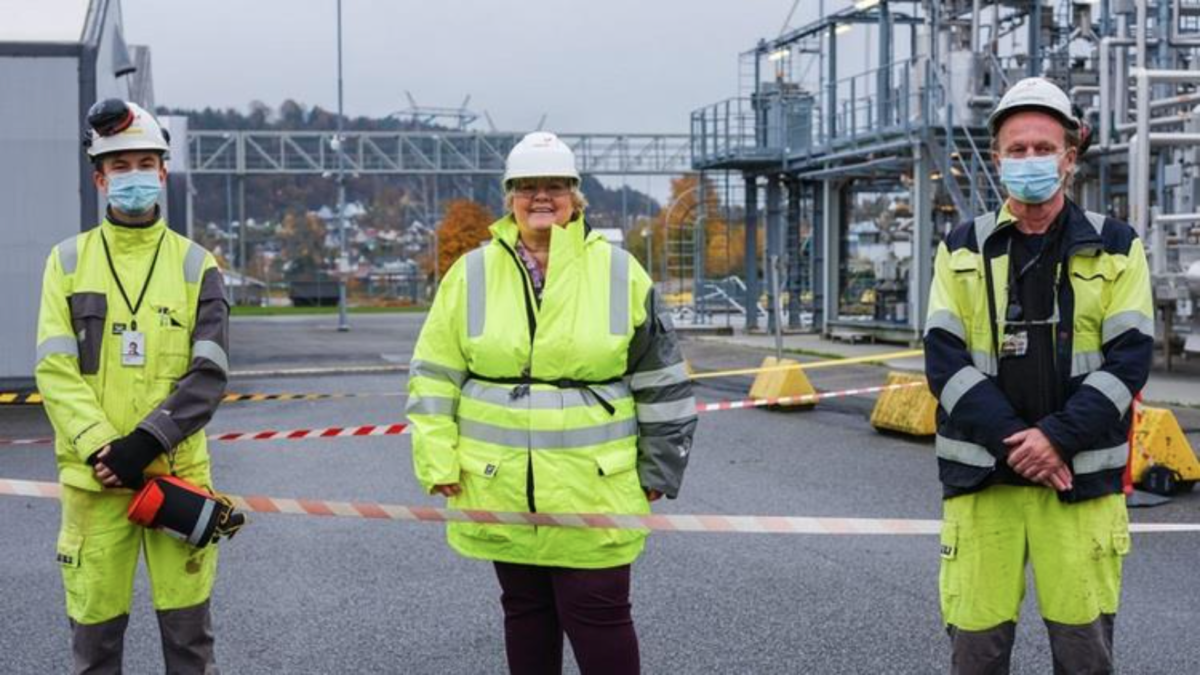 Norway’s Prime Minister Erna Solberg opens the world’s largest test facility for CO2 transport